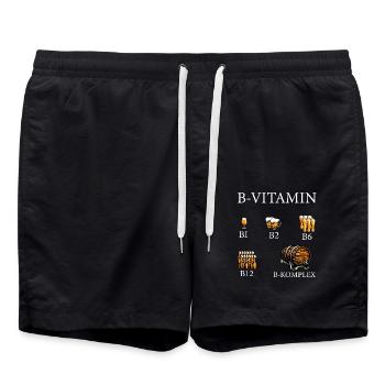 Vitamine B Bière Alcool - Short de bain - noir - Devant - AI Model Male 185 light (185cm)