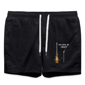 You drive me crazy craftsman - Swim Trunks - black - Front - AI Model Male 185 light (185cm)