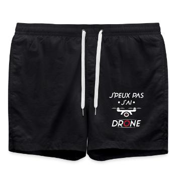 J'peux pas j'ai Drone - Short de bain - noir - Devant - AI Model Male 185 light (185cm)