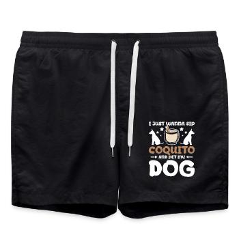 I just wanna sip coquito and pet my dog - Badeshorts - Schwarz - Vorne - AI Model Male 185 light (185cm)