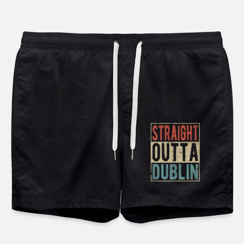 Straight outta Dublin - Swim Trunks - black