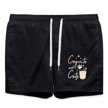 Cat Owner Christmas Lover, coquito and cats - Badeshorts - Schwarz - Vorne - AI Model Male 185 light (185cm)