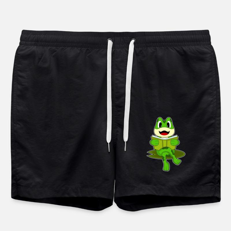 Frog Nerd Book - Swim Trunks - black