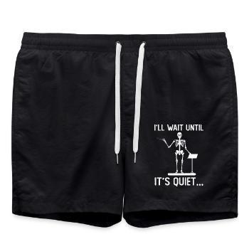 I'll wait until it's quiet - Badeshorts - Schwarz - Vorne - AI Model Male 185 light (185cm)