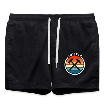 Zwickau Symbol Design - Badeshorts - Schwarz - Vorne - AI Model Male 185 light (185cm)