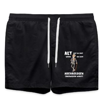 Alt bist du erst wenn du zum Archäologen überwiese - Badeshorts - Schwarz - Vorne - AI Model Male 185 light (185cm)