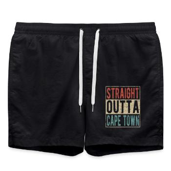 Straight outta Cape Town - Swim Trunks - black - Front - AI Model Male 185 light (185cm)