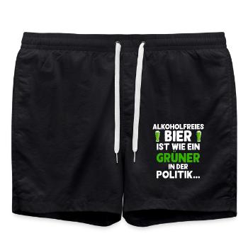 Alkoholfreies Bier ist wie ein Grüner in der Polit - Badeshorts - Schwarz - Vorne - AI Model Male 185 light (185cm)