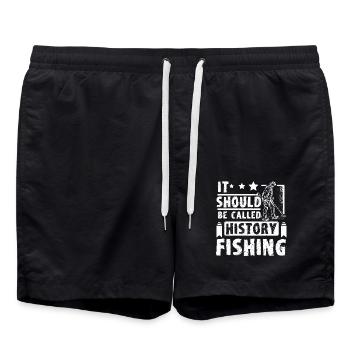 Dirty fishing, it should be called history fishing - Badeshorts - Schwarz - Vorne - AI Model Male 185 light (185cm)