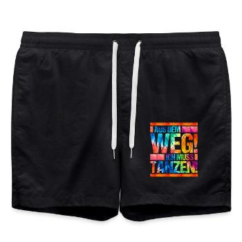Tänzerin Festival Aus dem Weg ich muss tanzen - Badeshorts - Schwarz - Vorne - AI Model Male 185 light (185cm)