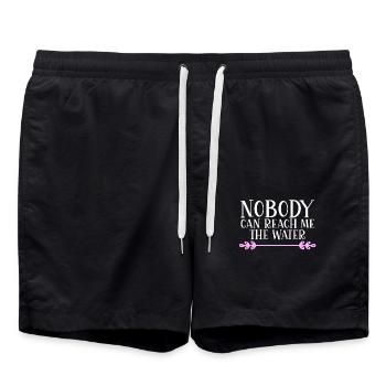Nobody can reach me the water Denglisch - Swim Trunks - black - Front - AI Model Male 185 light (185cm)