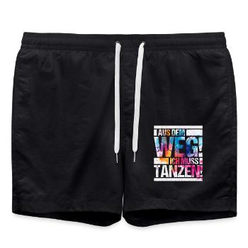 Tänzerin Festival Aus dem Weg ich muss tanzen - Badeshorts - Schwarz - Vorne - AI Model Male 185 light (185cm)