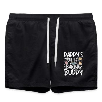 Children Daddy's little baking buddy - Swim Trunks - black - Front - AI Model Male 185 light (185cm)