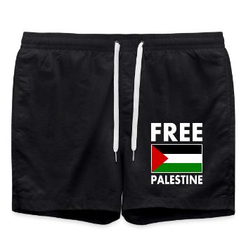 Free palestine - Badeshorts - Schwarz - Vorne - AI Model Male 185 light (185cm)