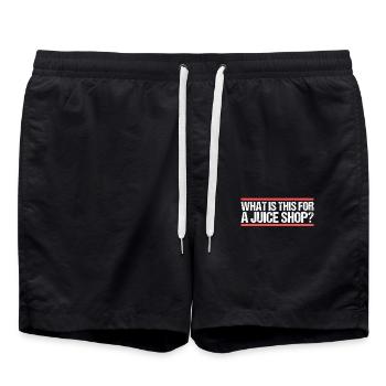 What is this for a juice shop? Denglisch - Badeshorts - Schwarz - Vorne - AI Model Male 185 light (185cm)