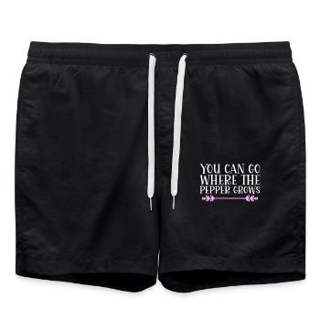 Vous pouvez aller là où pousse le poivre. Danglais - Short de bain - noir - Devant - AI Model Male 185 light (185cm)