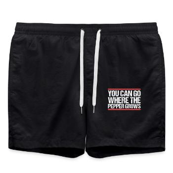 Vous pouvez aller là où pousse le poivre. Danglais - Short de bain - noir - Devant - AI Model Male 185 light (185cm)