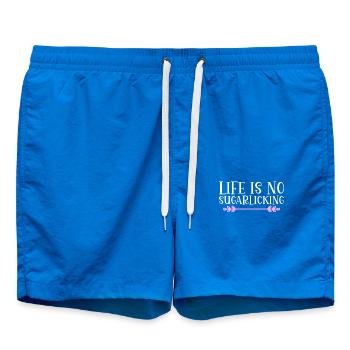 Life is no sugarlicking. Denglish - Swim Trunks - cobalt blue - Front