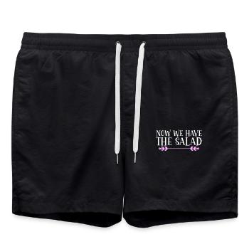 Now we have the salad. Denglisch - Badeshorts - Schwarz - Vorne - AI Model Male 185 light (185cm)
