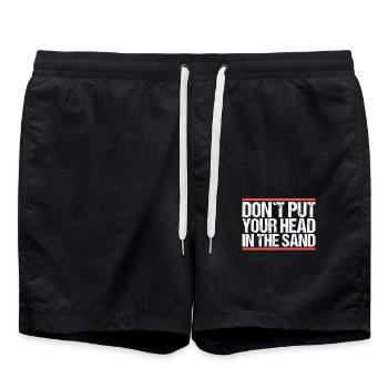 Don´t put your head in the sand Denglisch - Badeshorts - Schwarz - Vorne - AI Model Male 185 light (185cm)