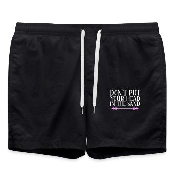 Don´t put your head in the sand Denglisch - Badeshorts - Schwarz - Vorne - AI Model Male 185 light (185cm)
