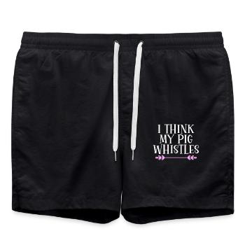 I think my pig whistles Denglisch - Badeshorts - Schwarz - Vorne - AI Model Male 185 light (185cm)