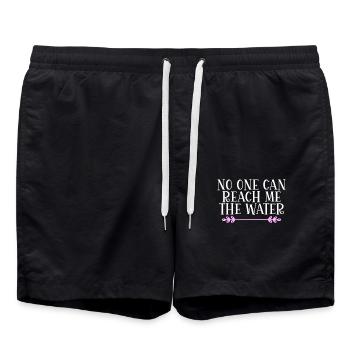 No one can reach me the water Denglisch - Swim Trunks - black - Front - AI Model Male 185 light (185cm)
