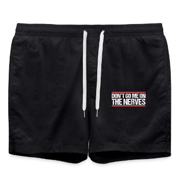Don ́t go me on the nerves Denglisch - Swim Trunks - black - Front - AI Model Male 185 light (185cm)