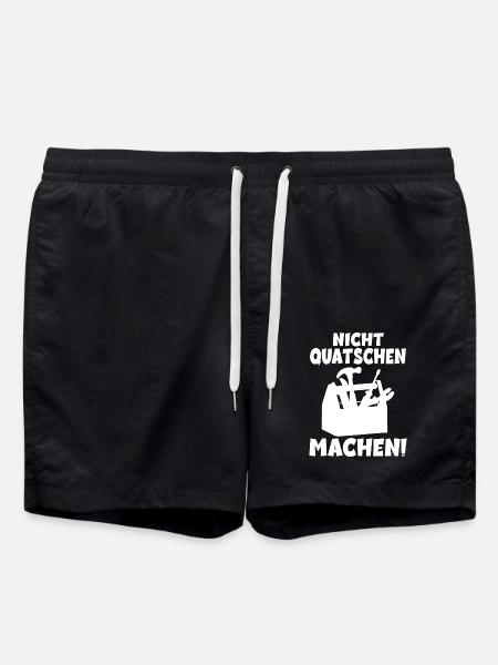 Nicht quatschen Machen Handwerker - Badeshorts - Schwarz