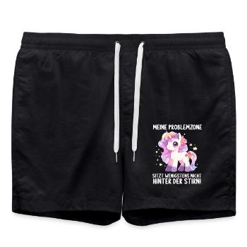 Meine Problemzone sitzt nicht hinter der Stirn - Badeshorts - Schwarz - Vorne - AI Model Male 185 light (185cm)