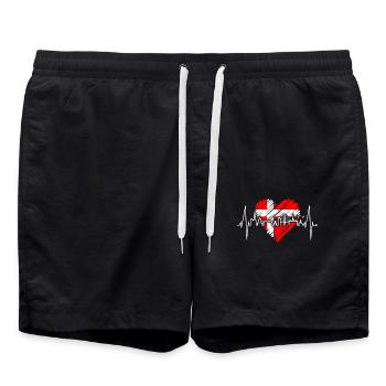 Copenhagen Skyline Heartbeat Denmark Love Hygge - Swim Trunks - black - Front - AI Model Male 185 light (185cm)