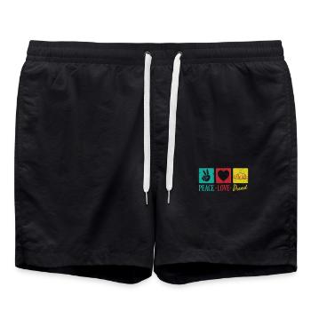 Peace Love Bread Bäcker - Badeshorts - Schwarz - Vorne - AI Model Male 185 light (185cm)