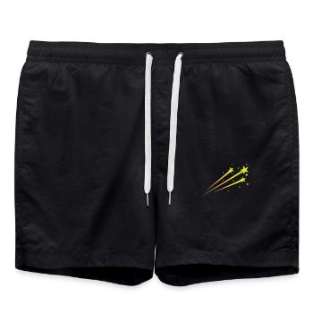 shooting stars, night sky, astronomy - Swim Trunks - black - Front - AI Model Male 185 light (185cm)