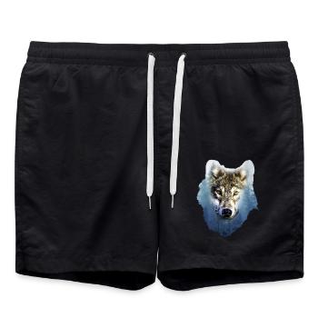 Wolf - Swim Trunks - black - Front - AI Model Male 185 light (185cm)