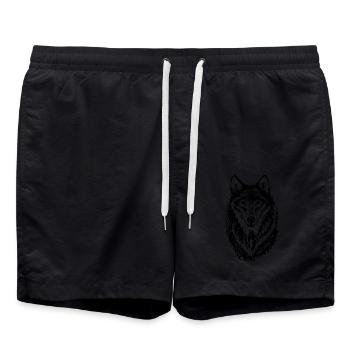Wolf - Badeshorts - Schwarz - Vorne - AI Model Male 185 light (185cm)