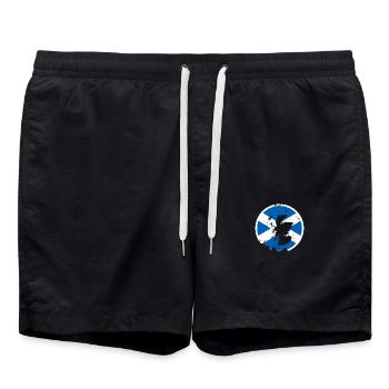 Scotland Vintage Map Scottish Flag - Swim Trunks - black - Front - AI Model Male 185 light (185cm)