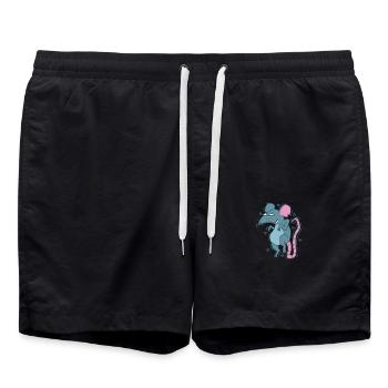 petit rongeur de compagnie rat - Short de bain - noir - Devant - AI Model Male 185 light (185cm)