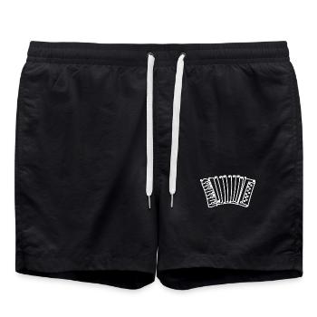 Drawn painted sketch accordion - Badeshorts - Schwarz - Vorne - AI Model Male 185 light (185cm)