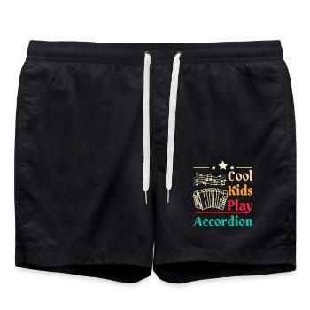 Children Cool kids play accordion - Badeshorts - Schwarz - Vorne - AI Model Male 185 light (185cm)