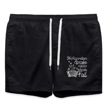 My accordion speaks when words fail - Badeshorts - Schwarz - Vorne - AI Model Male 185 light (185cm)