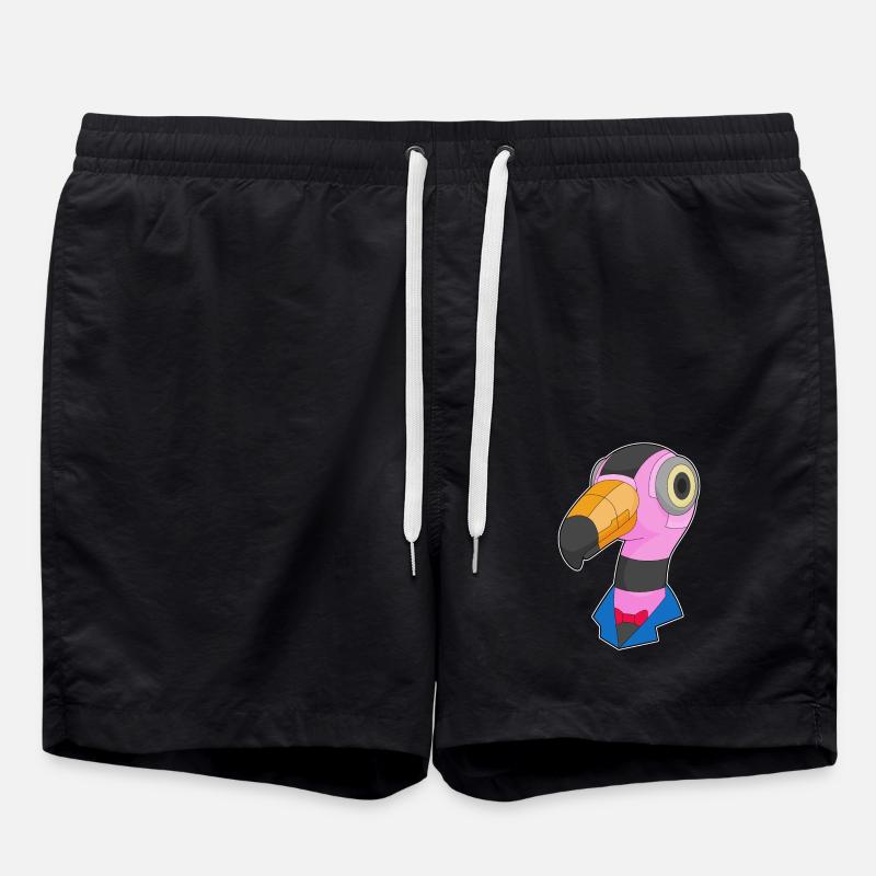 Robot flamant rose - Short de bain - noir