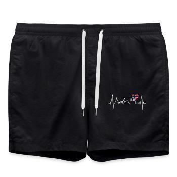 Oslo Skyline Herzschlag Norwegen Liebe I Love Oslo - Badeshorts - Schwarz - Vorne - AI Model Male 185 light (185cm)