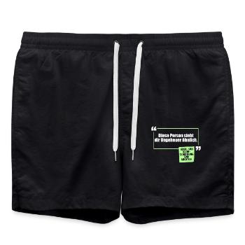 Diese Person sieht dir ungeheuer ähnlich WortWitz - Badeshorts - Schwarz - Vorne - AI Model Male 185 light (185cm)