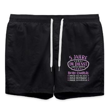 5 Jahre im Dienst 5 Jähriges Dienstjubiläum - Badeshorts - Schwarz - Vorne - AI Model Male 185 light (185cm)