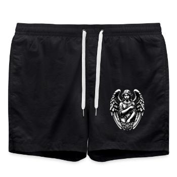 Mournful Gothic Angel: Artistic Elegance - Swim Trunks - black - Front - AI Model Male 185 light (185cm)