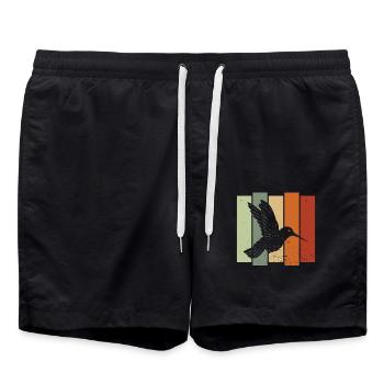 Colibri Rétro Birdwatching Bird Watcher - Short de bain - noir - Devant - AI Model Male 185 light (185cm)