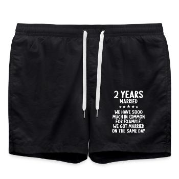 Nous avons beaucoup de choses en commun 2ème anniversaire de mariage - Short de bain - noir - Devant - AI Model Male 185 light (185cm)
