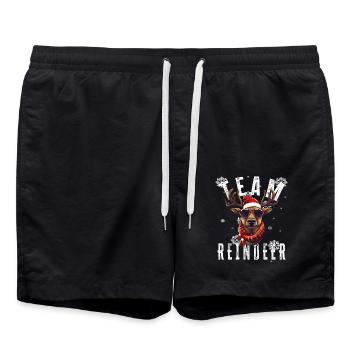 Weihnachtsmotiv Rentier Xmas Team Rentier - Badeshorts - Schwarz - Vorne - AI Model Male 185 light (185cm)