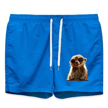 Meerkat Sunglasses Cute Surikate Lover - Swim Trunks - cobalt blue - Front