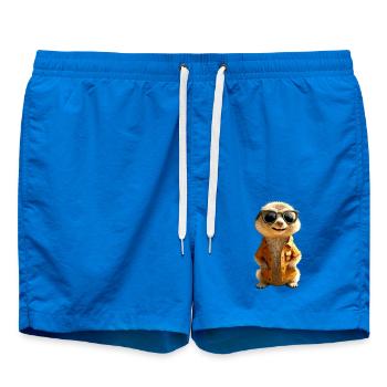 Meerkat Sunglasses Cute Surikate Lover - Swim Trunks - cobalt blue - Front